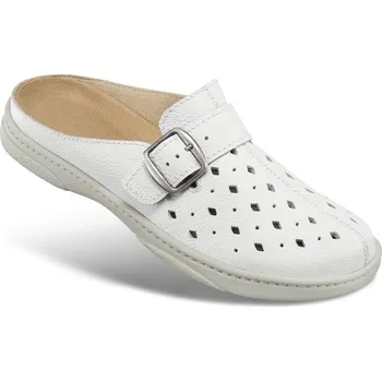 Dámská zdravotní obuv Dámské vzdušné pantofle, hladká useň, bílá: 48