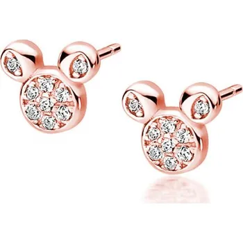 Náušnice Lafira růžově pozlacené stříbrné náušnice Mouse White Z1653RG (puzety)