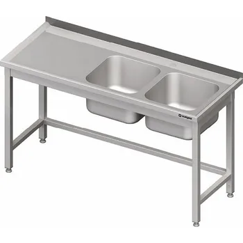 Dětský stůl Stůl s dvoukomorovým dřezem po pravé straně bez police 1700x700x850 mm | STALGAST, 980787170