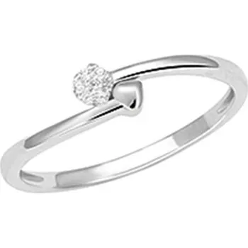Prsten Dámský prsten bílé zlato 585/1000 přírodní diamant 0.027 ct GKW57121 velikost 60