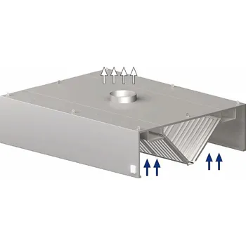 Vybavení pro vyvolávání a úpravu fotografie Digestoř centrální skříňová 1200x2200x450 mm | STALGAST, 9820922120