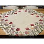 BYTEMA Gobelínový ubrus a šál TULIPÁNY BORDURA 100 x 100 cm