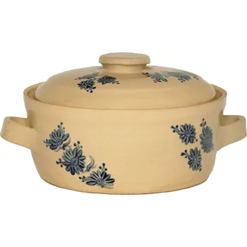 Hrnec hrnec (kastrol) / pekáč kulatý s poklicí 2L světlý - kameninový hrnec na pečení (ruční výroba)