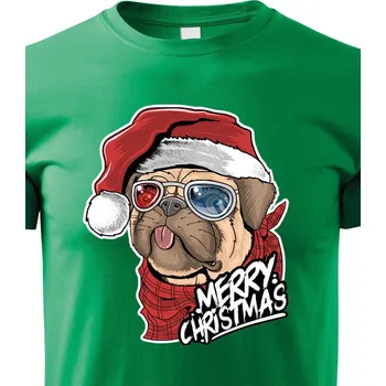 Chlapecké tričko Dětské tričko Vánoční buldoček, Barva Zelená, Velikost 158 cm/12 roků, Canvas Dětské tričko Bezvatriko.cz 2096