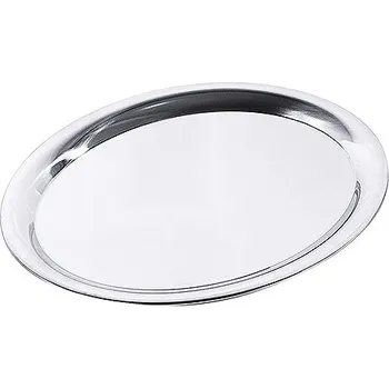 Tác z leštěné nerezové oceli, oválný 265x195x12 mm | CONTACTO, 65/265