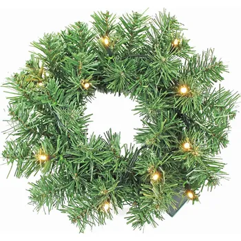 Vánoční dekorace Věnec s osvětlením 10 LED, 30 cm 3348