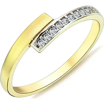 Prsten Lillian Vassago Zlatý prsten zdobený zirkony LLV98-GR043Y Velikost prstenu: 54