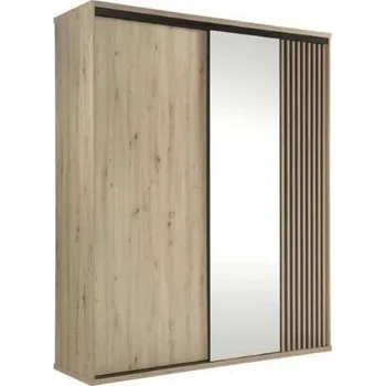 Šatní skříň Skříň šatní s posuvnými dveřmi 180cm dub artisan/černá CALI C-14