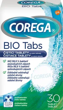 Péče o zubní náhradu Corega Bio Tabs čistící tablety na zubní náhrady 30 ks