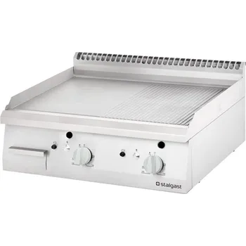 Kuchyňský gril Dvojitá grilovací deska plynová, vestavná, vroubkovaná 800x700x250 mm, G30 | STALGAST, Linia 700