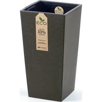 PROSPERPLAST Květináč - URBI SQUARE Eco Wood Rozměr: 24x24 cm, Barva: kávová