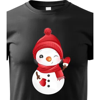 Chlapecké tričko Dětské triko Vánoční sněhulák, Barva Černá, Velikost 158 cm/12 roků, Canvas Dětské tričko Bezvatriko.cz 2093