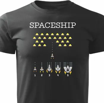 Pánské tričko STRIKER Tričko SPACESHIP Barva: Černá, Velikost: L