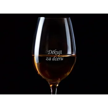 Svatební dekorace Děkuji za dceru - 1 sklenice na víno