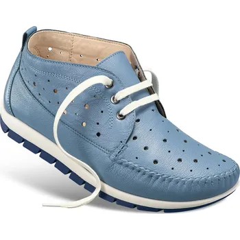 Dámská zdravotní obuv Dámské vysoké kožené šněrovací mokasíny, pohodlné, měkké, komfortní, lehké, elastické, prodyšné, vysoký nárt, dámská obuv, modrá: 38