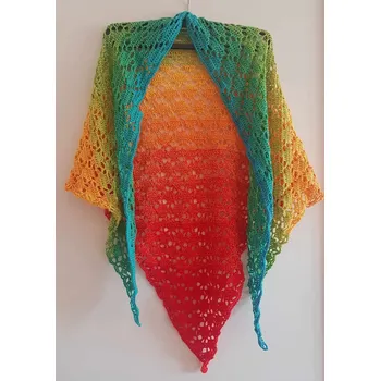 Šátek Ruční výroba Ručně háčkovaný šátek do trojuhelníku - Podzim