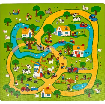 Hračka pro kojence RKToys Hrací puzzle podložka Život na vsi 32 x 32 cm 9 ks