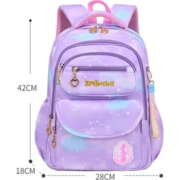 Ortopedický voděodolný školní batoh - nachová