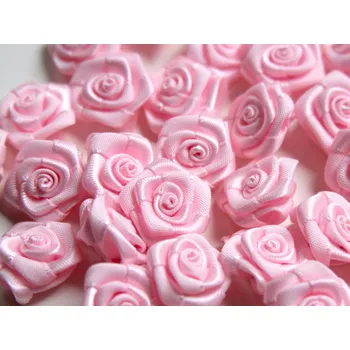 Party dekorace Saténové růžičky růžové