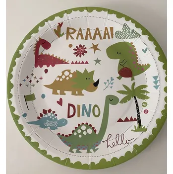 Party nádobí Talíře velké papírové DINO 10ks