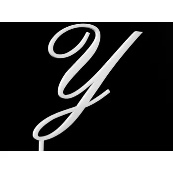 Jedlá dekorace na dort Písmeno na dort - Y - bílé