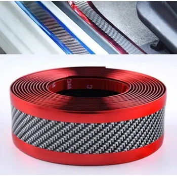 Samolepicí dekorace na vozidlo Samolepící ochranná páska na auto 1m karbon-červená