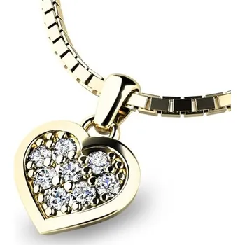 Oblečení a móda Dámský přívěsek žluté zlato 585/1000 přírodní diamant 0.176 ct G/SI srdce s brilianty 10877-ZL-DIA délka řetízku 50 cm