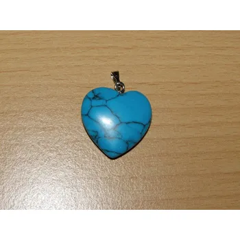 Drahý kámen Tyrkenit - Přívěsek srdíčko větší - kpsv72