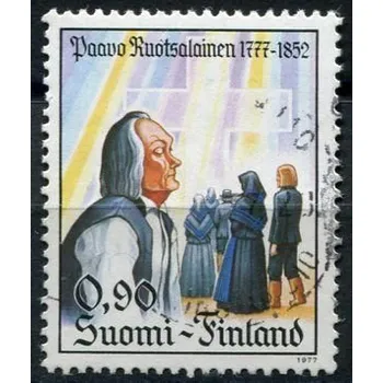 Poštovní známka Posti Finland (1977) MiNr. 812 - O - Finsko - 200. narozeniny Paavo Ruotsalainen Razítkovaná poštovní známka (2)