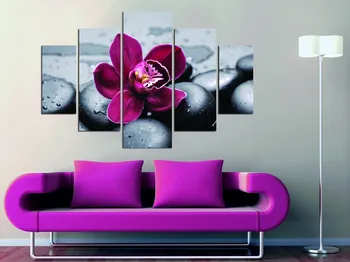 Obraz ASIR Sada obrazů 92 x 56 cm 5 ks orchidej