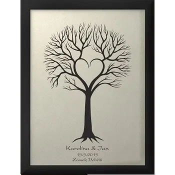 Svatební dekorace Svatební strom 4 se jmény 33 x 43 cm