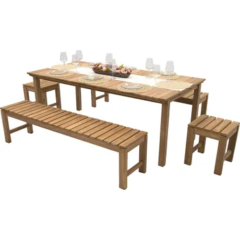 Zahradní sestava DEOKORK Zahradní teaková sestava JOHNSON 1+2+2