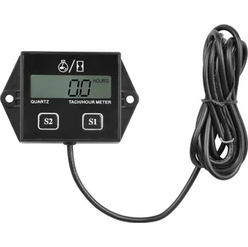 Elektroinstalace pro motocykl Měřič motohodin a otáček, resetovatelný, voděodolný, výměnná baterie