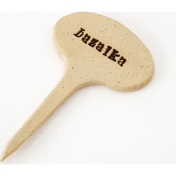 Zahradní dekorace BAZALKA - keramická jmenovka k bylinkám (ruční výroba)