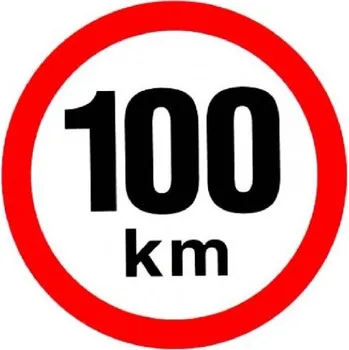 Samolepicí dekorace na vozidlo Samolepka reflexní rychlost 100 km, průměr 150 mm