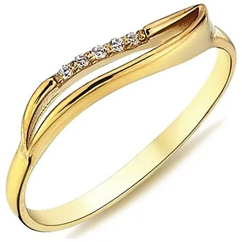 Prsten Lillian Vassago Zlatý prsten zdobený zirkony LLV98-GR048Y Velikost prstenu: 58