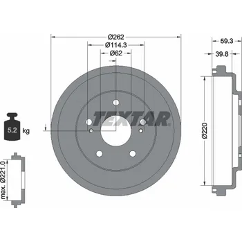 Brzdový buben TEXTAR Brzdový buben 94047700