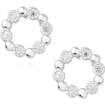 Náušnice Lafira stříbrné náušnice Kroužky White Z1352 (puzety)