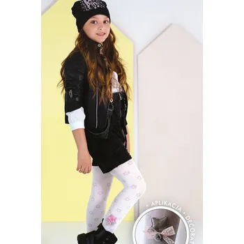 DÍVČÍ PUNČOCHOVÉ KALHOTY S APLIKACÍ LILIBETH DR2335 popel 92-98