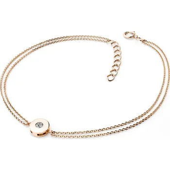 Módní doplněk Dámský náramek růžové zlato 585/1000 přírodní diamant 0.055 ct G/SI 10911-NR02-CV délka 18 cm