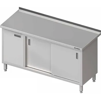 Dětský stůl Přístěnný stůl se skříňkou s křídlovými dveřmi po levé straně a skříňkou s posuvnými dveřmi po pravé straně 1300x600x850 mm | STALGAST, 980566130