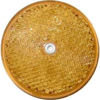 Odrazka oranžová, průměr 80 mm s dírou