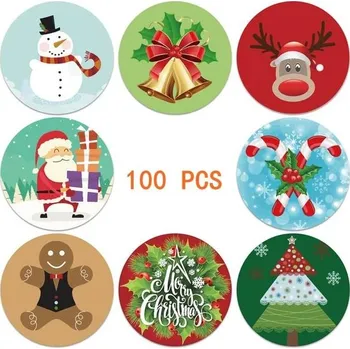 Vánoční dekorace Dekorační vánoční samolepky - CV15-100ks