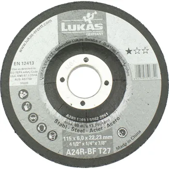 Řezný kotouč Kotouč brusný LUKAS, 115 x 6,0mm, 22,2mm, ocel
