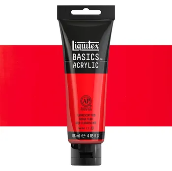 Vodová barva Akrylová barva Liquitex Basics - Fluorescent Red Balení: 118 ml