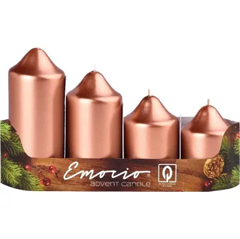 Emocio adventní stupně 4ks prům.50mm Metal měď svíčky