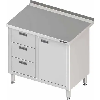 Dětský stůl Přístěnný stůl, blok tří zásuvek po levé straně a skříňkou s křídlovými dveřmi 1000x600x850 mm | STALGAST, 980426100