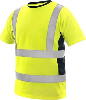 pracovní tričko CXS Exeter výstražné triko žluté reflexní/modré