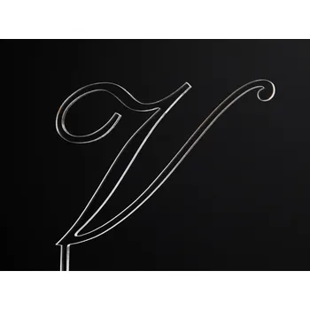 Jedlá dekorace na dort Písmeno na dort - V - čiré