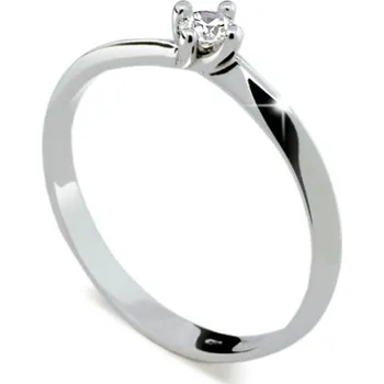 Prsten Zásnubní prsten bílé zlato 585/1000 přírodní diamant 0.090 ct G/SI ZP1907D velikost 54